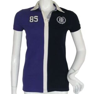 TOMMY HILFIGER Polo Shirt, S, Purple, Embroidered